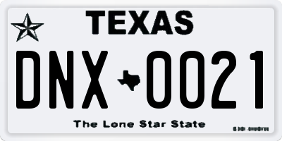 TX license plate DNX0021