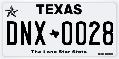 TX license plate DNX0028