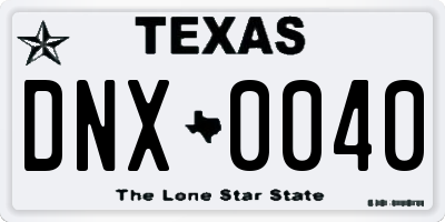 TX license plate DNX0040