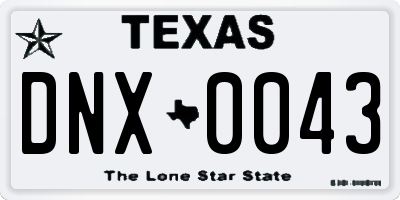TX license plate DNX0043
