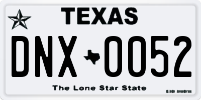 TX license plate DNX0052