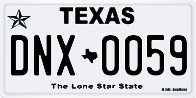 TX license plate DNX0059