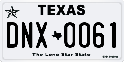 TX license plate DNX0061