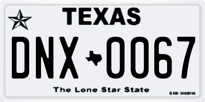 TX license plate DNX0067