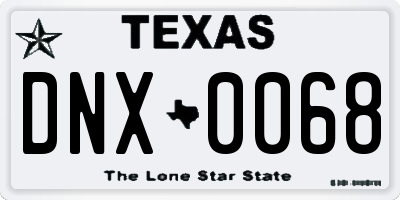 TX license plate DNX0068