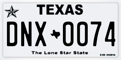 TX license plate DNX0074