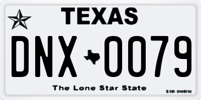 TX license plate DNX0079