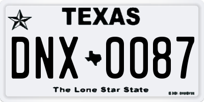 TX license plate DNX0087