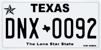 TX license plate DNX0092
