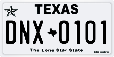 TX license plate DNX0101