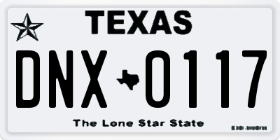 TX license plate DNX0117