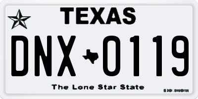TX license plate DNX0119
