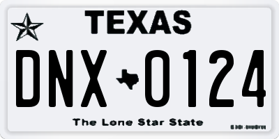 TX license plate DNX0124