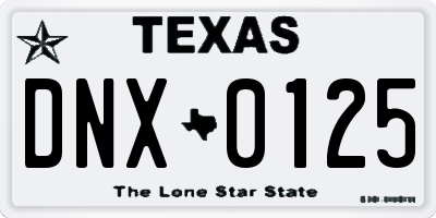 TX license plate DNX0125