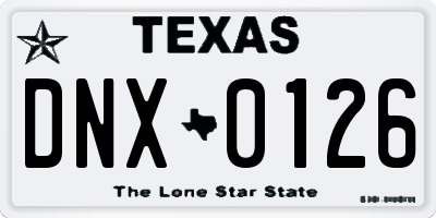 TX license plate DNX0126