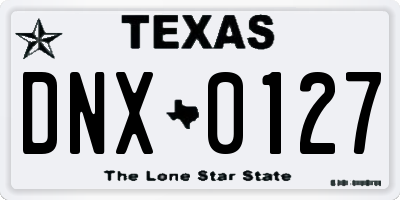 TX license plate DNX0127