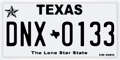 TX license plate DNX0133
