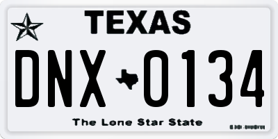 TX license plate DNX0134