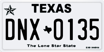 TX license plate DNX0135