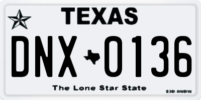 TX license plate DNX0136