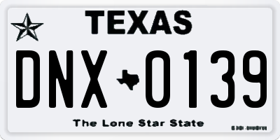 TX license plate DNX0139