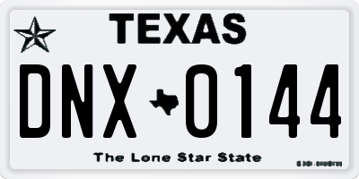 TX license plate DNX0144