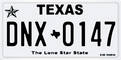TX license plate DNX0147
