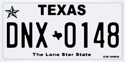 TX license plate DNX0148