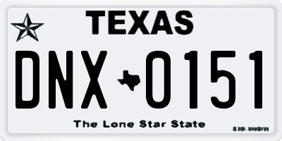 TX license plate DNX0151