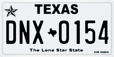 TX license plate DNX0154