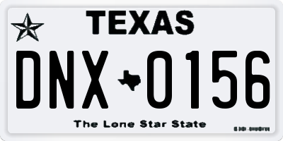 TX license plate DNX0156