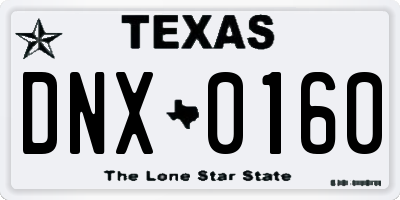 TX license plate DNX0160