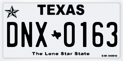 TX license plate DNX0163