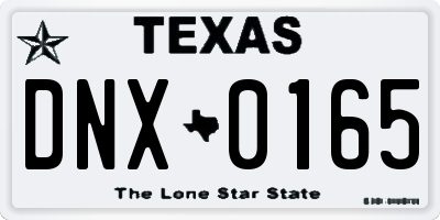 TX license plate DNX0165