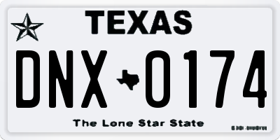 TX license plate DNX0174