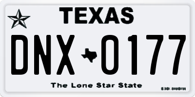 TX license plate DNX0177