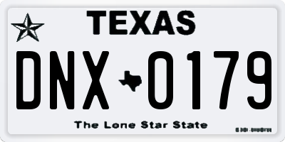 TX license plate DNX0179