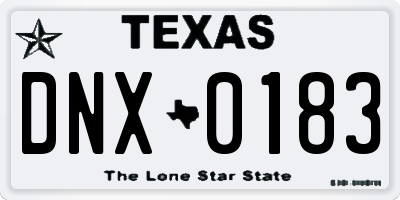 TX license plate DNX0183