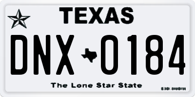 TX license plate DNX0184