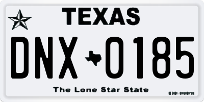 TX license plate DNX0185