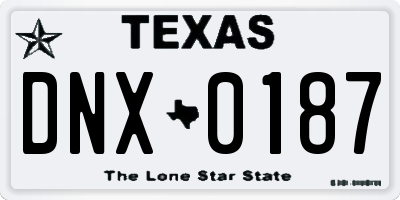 TX license plate DNX0187