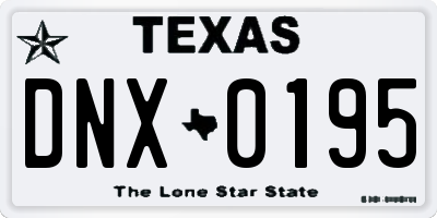 TX license plate DNX0195