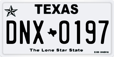 TX license plate DNX0197