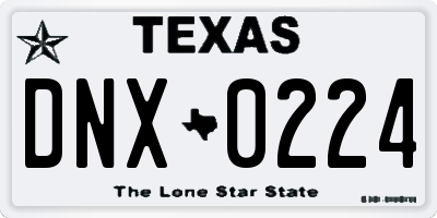 TX license plate DNX0224
