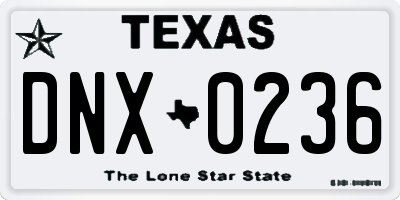 TX license plate DNX0236