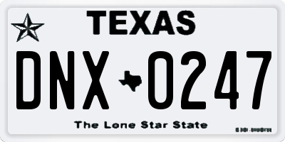 TX license plate DNX0247