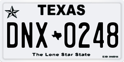 TX license plate DNX0248