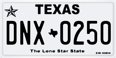TX license plate DNX0250