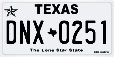 TX license plate DNX0251