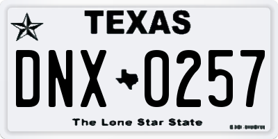 TX license plate DNX0257